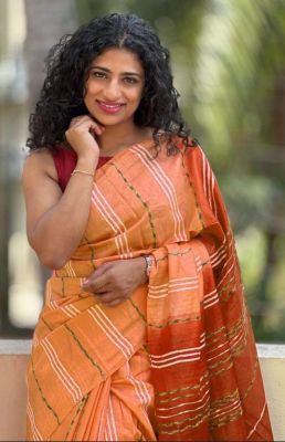 Multi Colour Pure Handloom Cotton Saree From Bengal