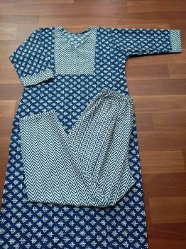 Blue Pure Handloom Cotton Kurti From Bengal