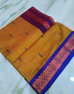 Tan Brown Pure Handloom Gadwal Saree From Bengal