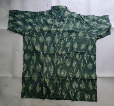 Timber Green Pure Handloom Cotton Shirt From Bengal