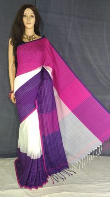 Multi Colour Pure Handloom Cotton Saree From Bengal
