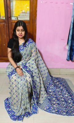Multi Colour Pure Handloom Dhakai Jamdani Saree From Bengal