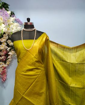 Gold Pure Handloom Kota Viscose Silk Saree From Bhagalpur