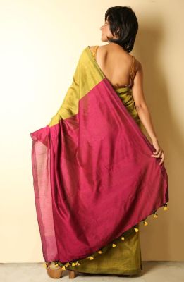 Multi Colour Pure Handloom Cotton Saree From Bengal