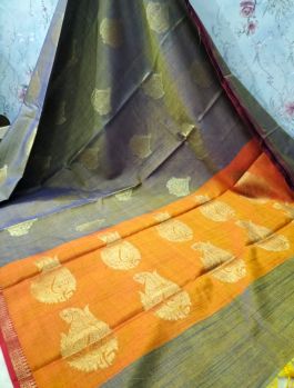 Grey Georgette Saree From Banaras