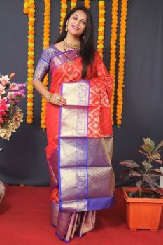 Red Butta Handloom Rich Pallu Zari Work Kanchipuram Silk Saree