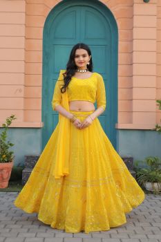 Party Wear Designer Georgette Sequence Work Lehenga choli