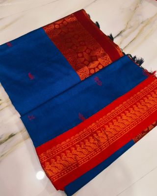 Teal Pure Handloom Gadwal Saree From Bengal