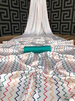 White Digital Printed Design Heavy Satin Silk Saree