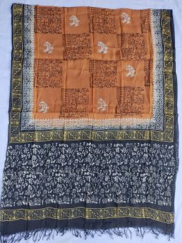 Black & Biscuit brown cotton silk dupatta