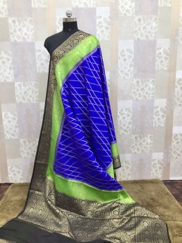 Royal Blue Zig Zag Georgette Saree