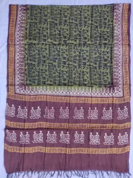 Mehendi & Coffee  Cotton silk dupatta