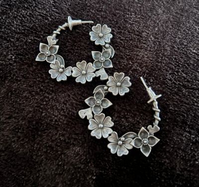 Silver Floral Studs