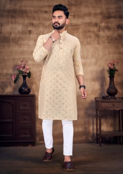 Men Cashmere Cotton Kurta Mirror Work Original kurta