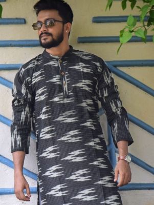 Black Pure Handloom Kurta From Bengal