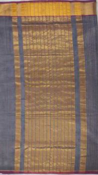 Black Grey & Magenta Venkatagiri Cotton Saree