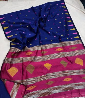 Multi Colour Pure Handloom Silk Cotton Saree From Bengal