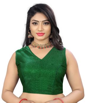 Green Cotton Two-Tone Blouse