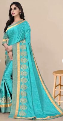 Sea Blue Pure Handloom Banarasi Art Silk Saree From Banaras