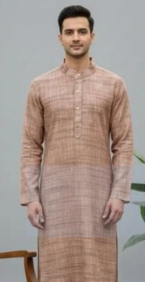 Men Cotton Blend Kurta Pyjama Set