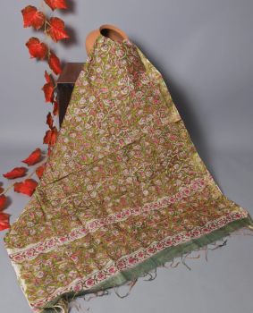 Bagru Hand Block Printed Chanderi Silk Dupatta