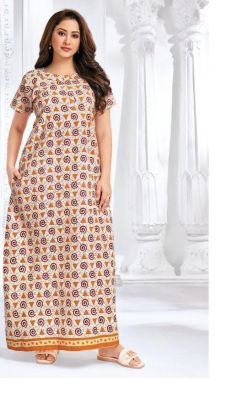 Cream Pure Handloom Long Gown From Bengal