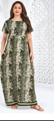 Army Green Pure Handloom Long Gown From Bengal