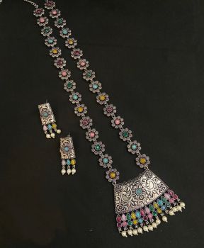 Multi Color German Silver Oxidised Jewellery