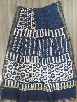 Bagru Hand Block Printed Chanderi Silk Dupatta