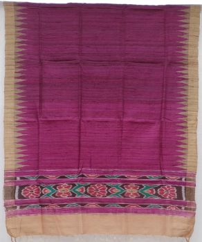 Dark Onion Pink Pure Tussar Ghicha Silk Stole