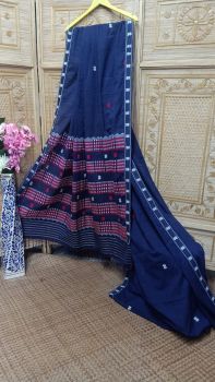 Blue Buti Eri Silk Handloom Saree From Kamrup Assam