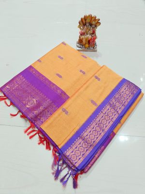 Tan Pure Handloom Gadwal Saree From Bengal