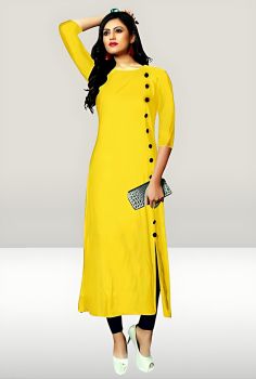 Yellow Pure Handloom Cotton Kurti From Bengal