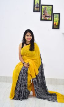 Mustard Yellow Pure Handloom Khesh Cotton Saree From Bengal