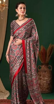 Multi Colour Pure Handloom Crepe Silk Saree From Banaras