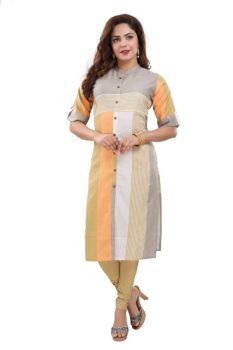 Mustard causal wear work kurti