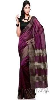 Magenta maheshwari with resam border