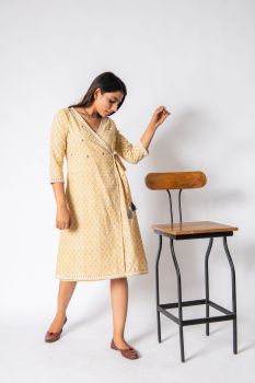 Thread Embellish Angrakha Style Dress