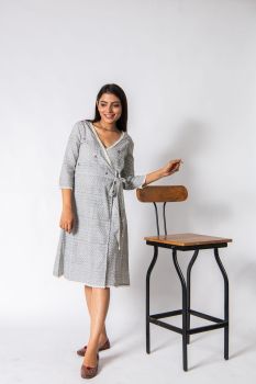 Thread Embellish Angrakha Style Dress