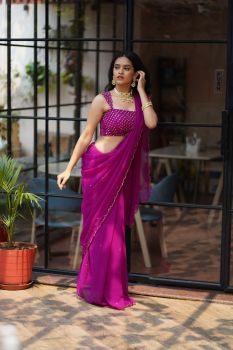 Hot Magenta Saree