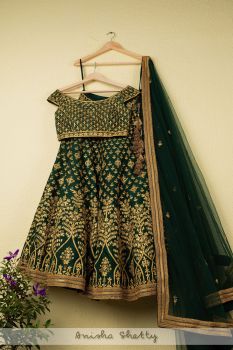 Forest Green Bridal Gota Patti Lehenga Set