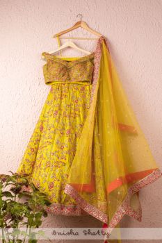Citrine Yellow Bridal Lehenga Set