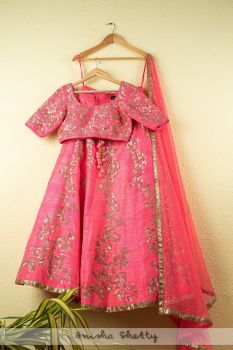 Sizzling Pink Bridal Lehenga Set