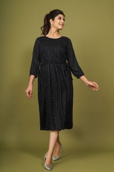 Navy Blue A-Line Dress