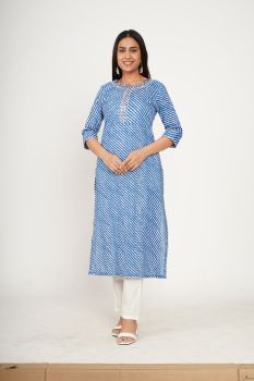 Leheriya Printed Yoke Embroidered Straight with pant