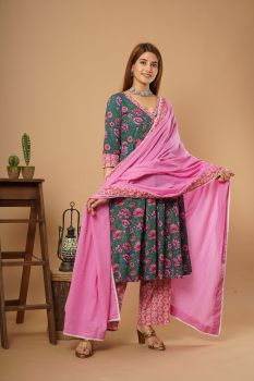 Green Floral Suit Set