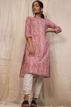 Pink Kurti Pant Set