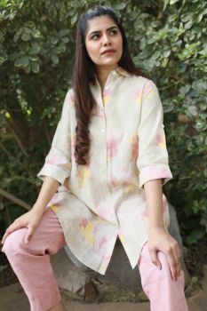 Pink magnolia print tunic