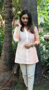 Peach Top With Beige Top