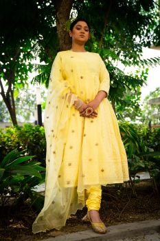 Yellow Blossoms Anarkali Set